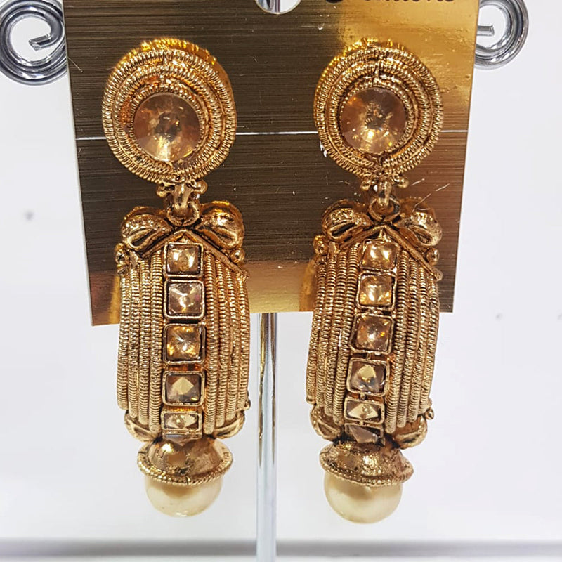 Shreeji Gold Plated Dangler Earrings