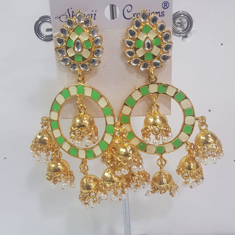 Shreeji Gold Plated Meenakari Dangler Earrings