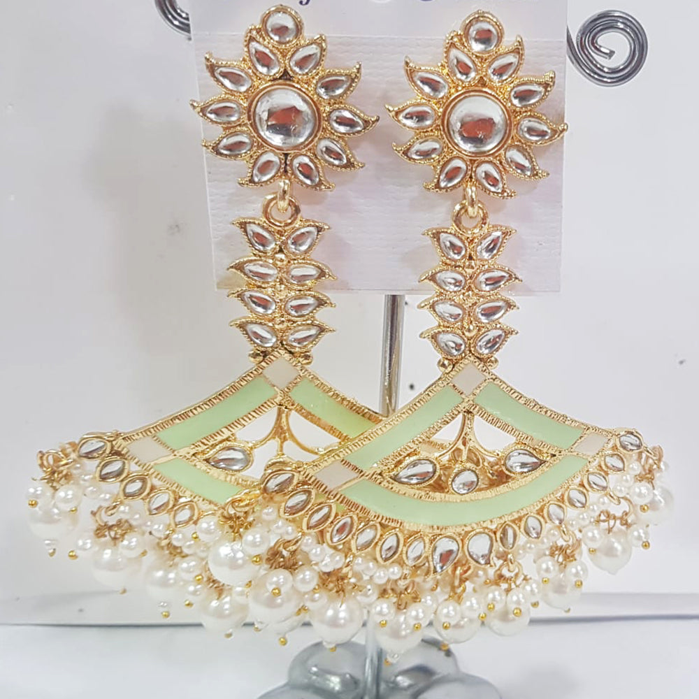 Shreeji Gold Plated Meenakari Dangler Earrings