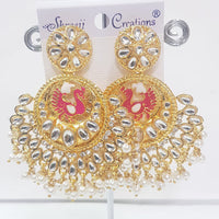 Shreeji Gold Plated Meenakari Dangler Earrings