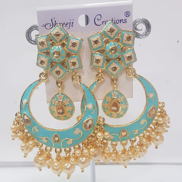 Shreeji Gold Plated Meenakari Dangler Earrings