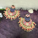 Bhavi Jewels Gold Plated Meenakari Dangler Earrings
