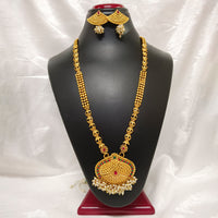 Bhavi Jewels Pota Stone Gold Plated Necklace Set