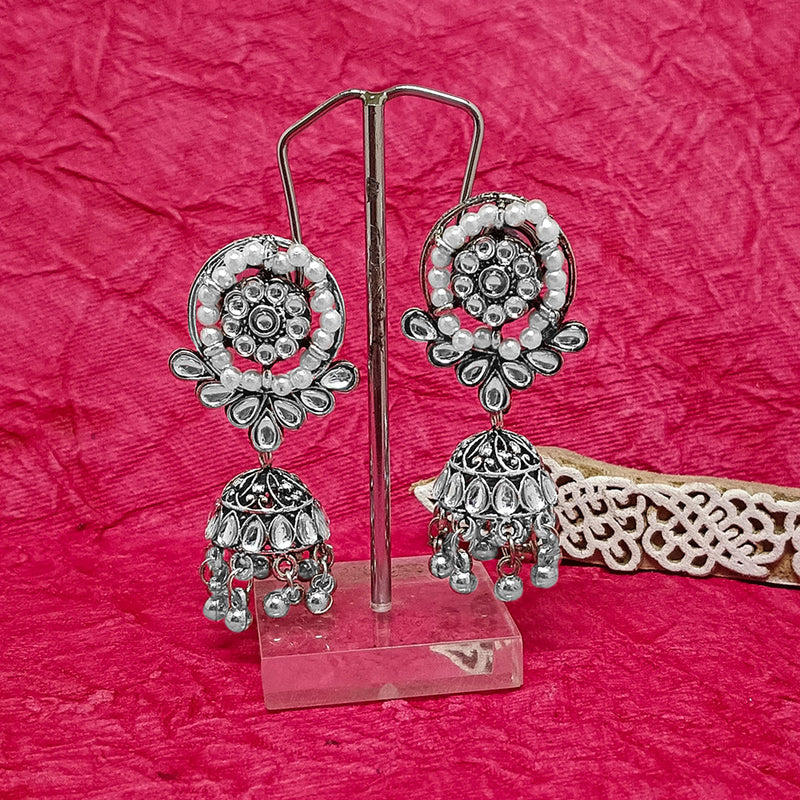 Bhavi Jewels Oxidised Plated Jhumki Earrings