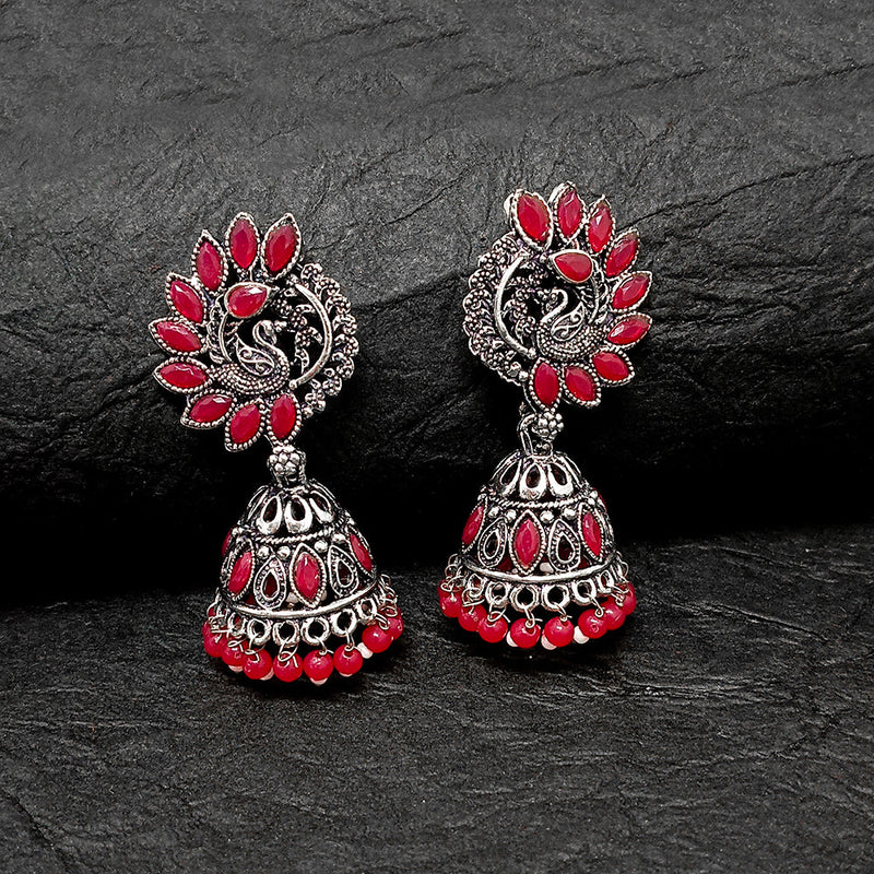 Bhavi Jewels Oxidised Plated Jhumki Earrings