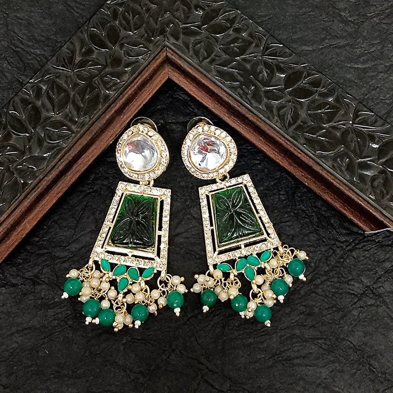 Bhavi Jewels Gold Plated Crystal Stone Dangler Earrings