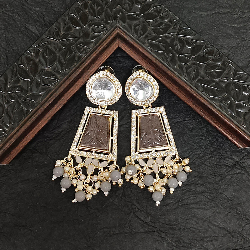 Bhavi Jewels Gold Plated Crystal Stone Dangler Earrings