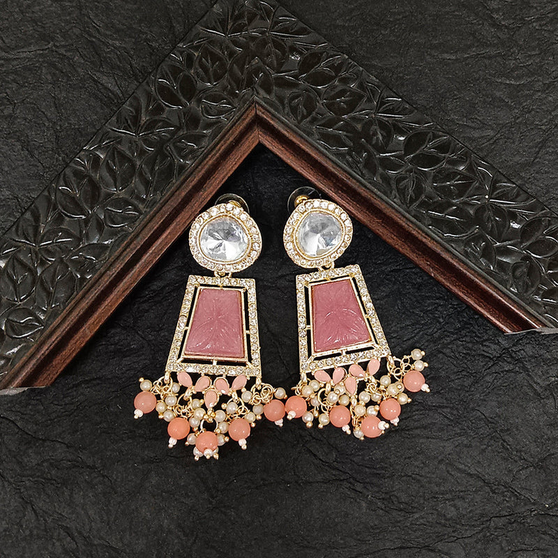 Bhavi Jewels Gold Plated Crystal Stone Dangler Earrings