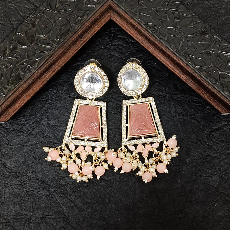 Bhavi Jewels Gold Plated Crystal Stone Dangler Earrings