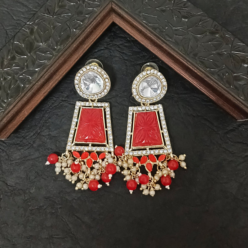 Bhavi Jewels Gold Plated Crystal Stone Dangler Earrings