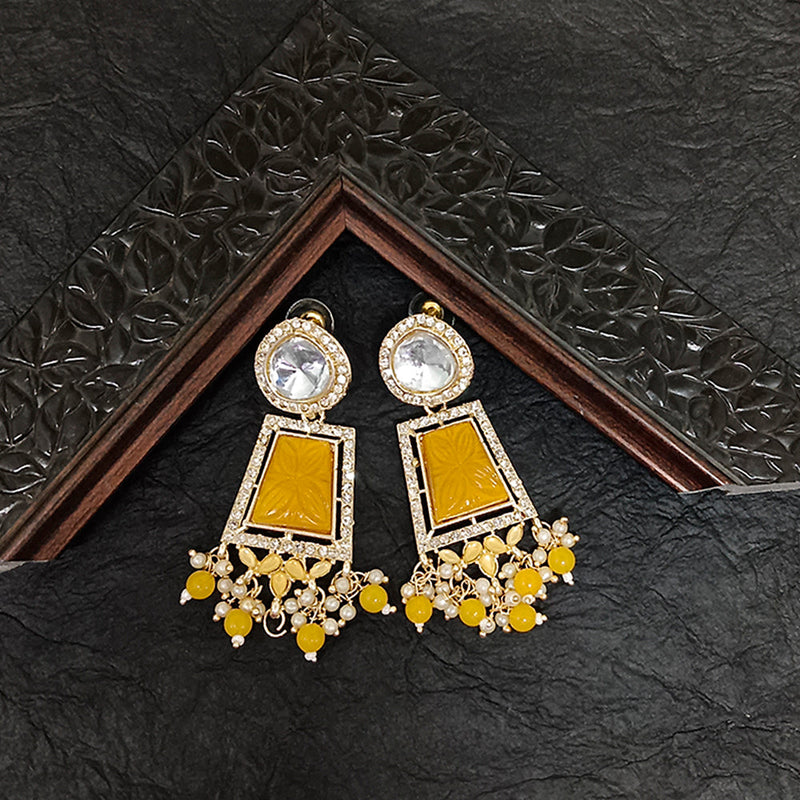 Bhavi Jewels Gold Plated Crystal Stone Dangler Earrings