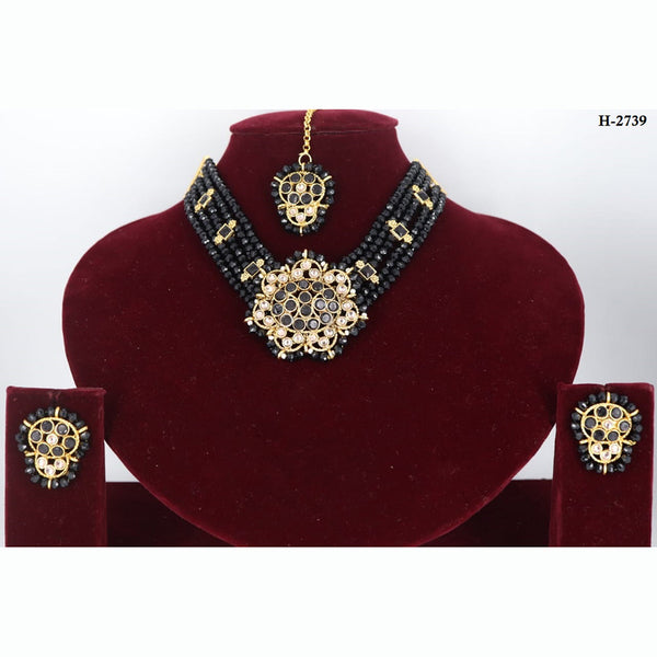 Corbeda Fashion Gold Plated Pota Stone Necklace Set