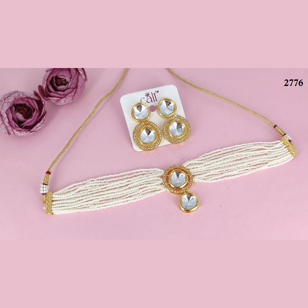 Corbeda Fashion Gold Plated Crystal Stone Choker Necklace Set