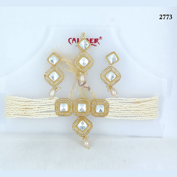 Corbeda Fashion Gold Plated Crystal Stone Choker Necklace Set