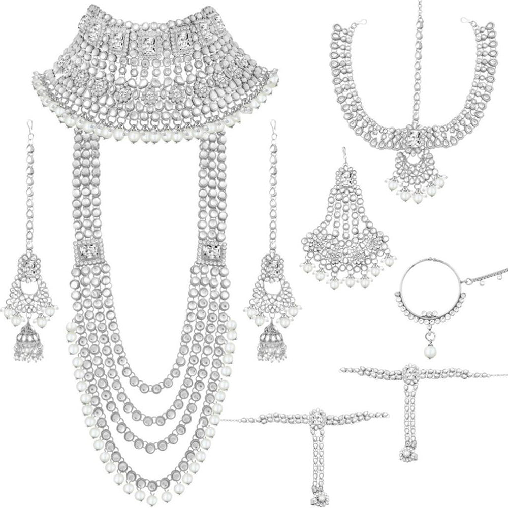 Kumavat Jewels Austrian Stone and Kundan Designer Bridal Jewellery  Set