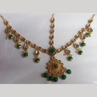 Kumavat Jewels Gold Plated Kundan Stone & Beads Maang Tikka