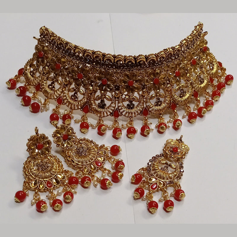 Kumavat Jewels Gold Plated Austrian Stone Necklace Set