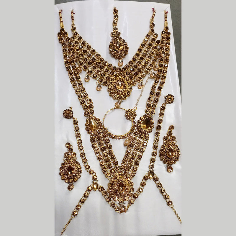 Kumavat Jewels Austrian Stone and Kundan Designer Bridal Jewellery  Set