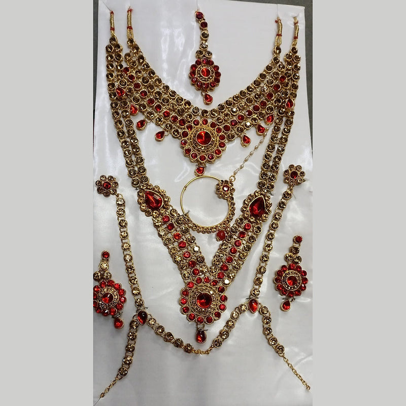 Kumavat Jewels Austrian Stone and Kundan Designer Bridal Jewellery  Set