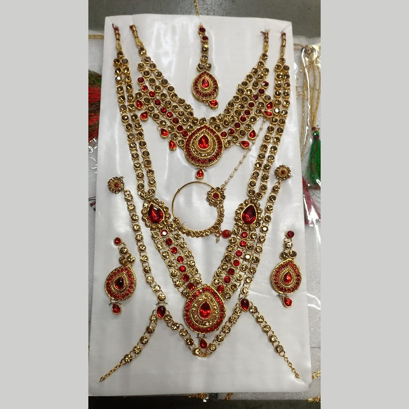 Kumavat Jewels Austrian Stone and Kundan Designer Bridal Jewellery  Set