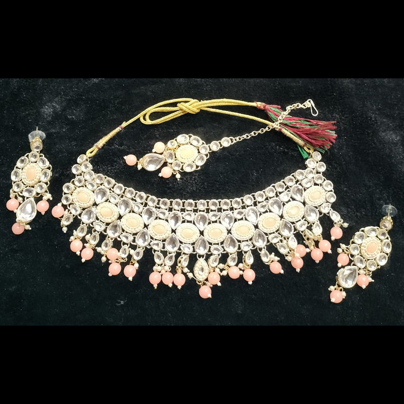 Kumavat Jewels Gold Plated Kundan Choker Necklace Set