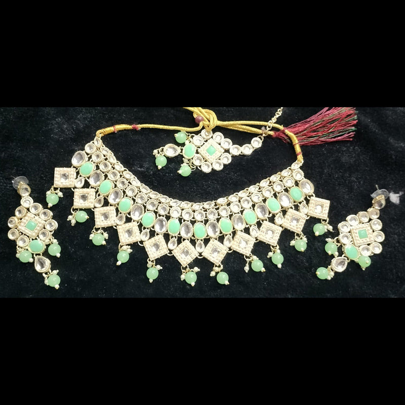 Kumavat Jewels Gold Plated Kundan Choker Necklace Set