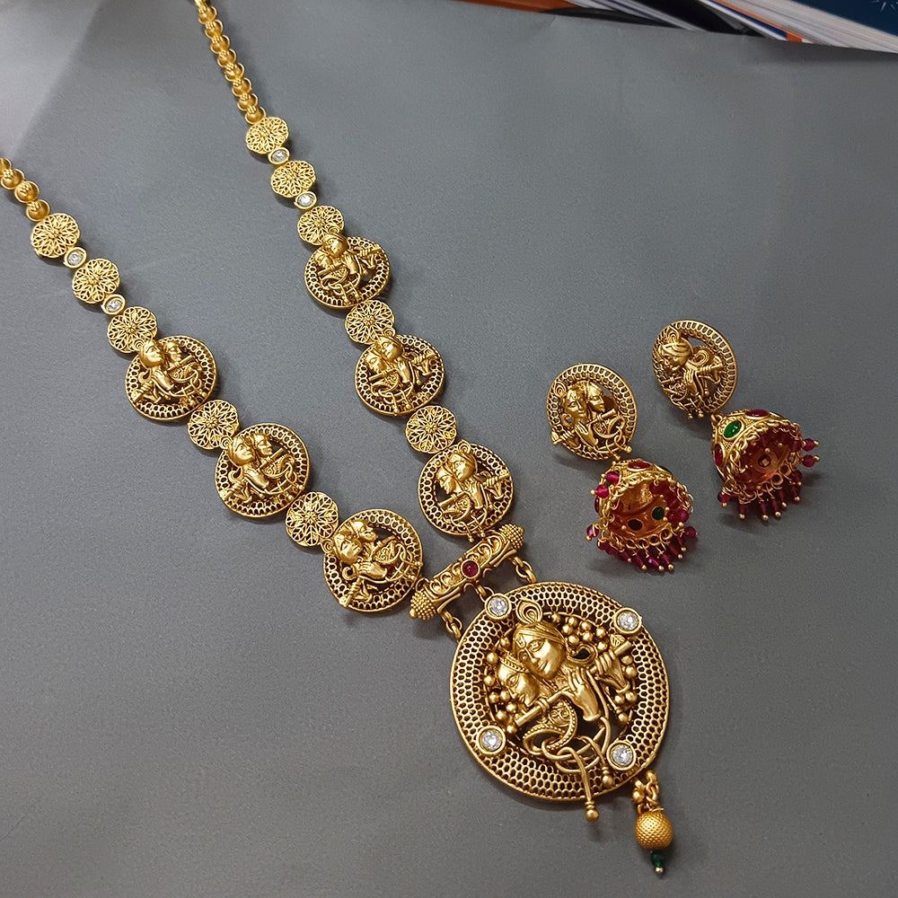 Matchit Pota Stone Gold Plated Necklace Set - JW-10231064PGR