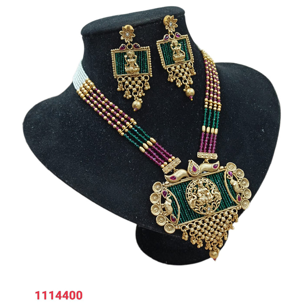 Padmawati Bangles Pota Stone Gold Plated Choker Necklace Set