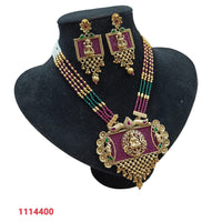 Padmawati Bangles Pota Stone Gold Plated Choker Necklace Set