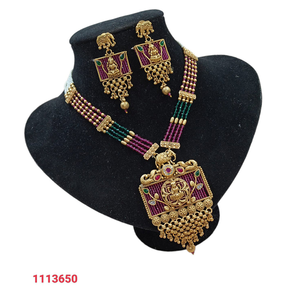 Padmawati Bangles Pota Stone Gold Plated Choker Necklace Set