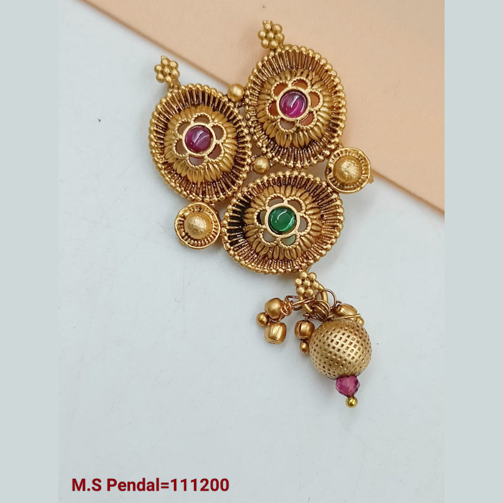 Padmawati Bangles Gold Plated Pota Stone Pendant