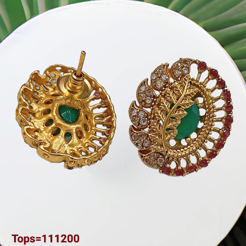 Padmawati Bangles Gold Plated Austrian Stone Stud Earrings