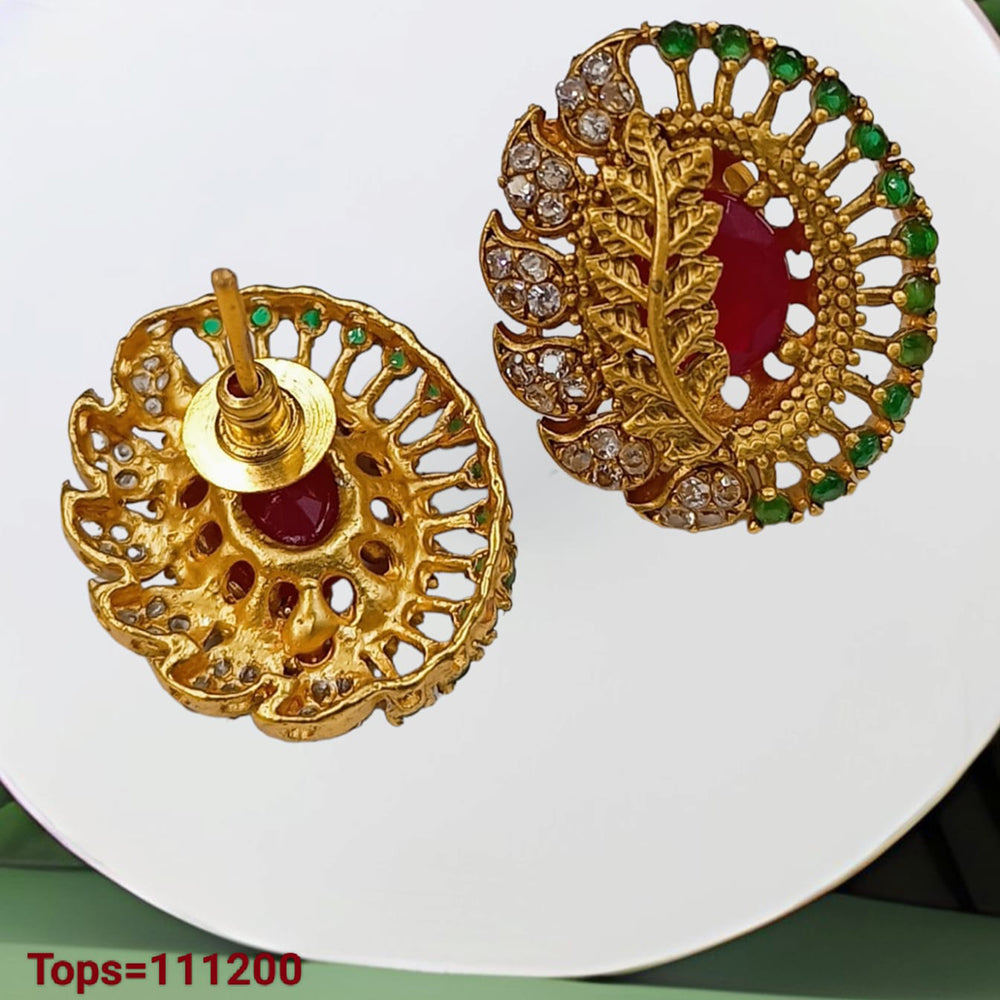 Padmawati Bangles Gold Plated Austrian Stone Stud Earrings