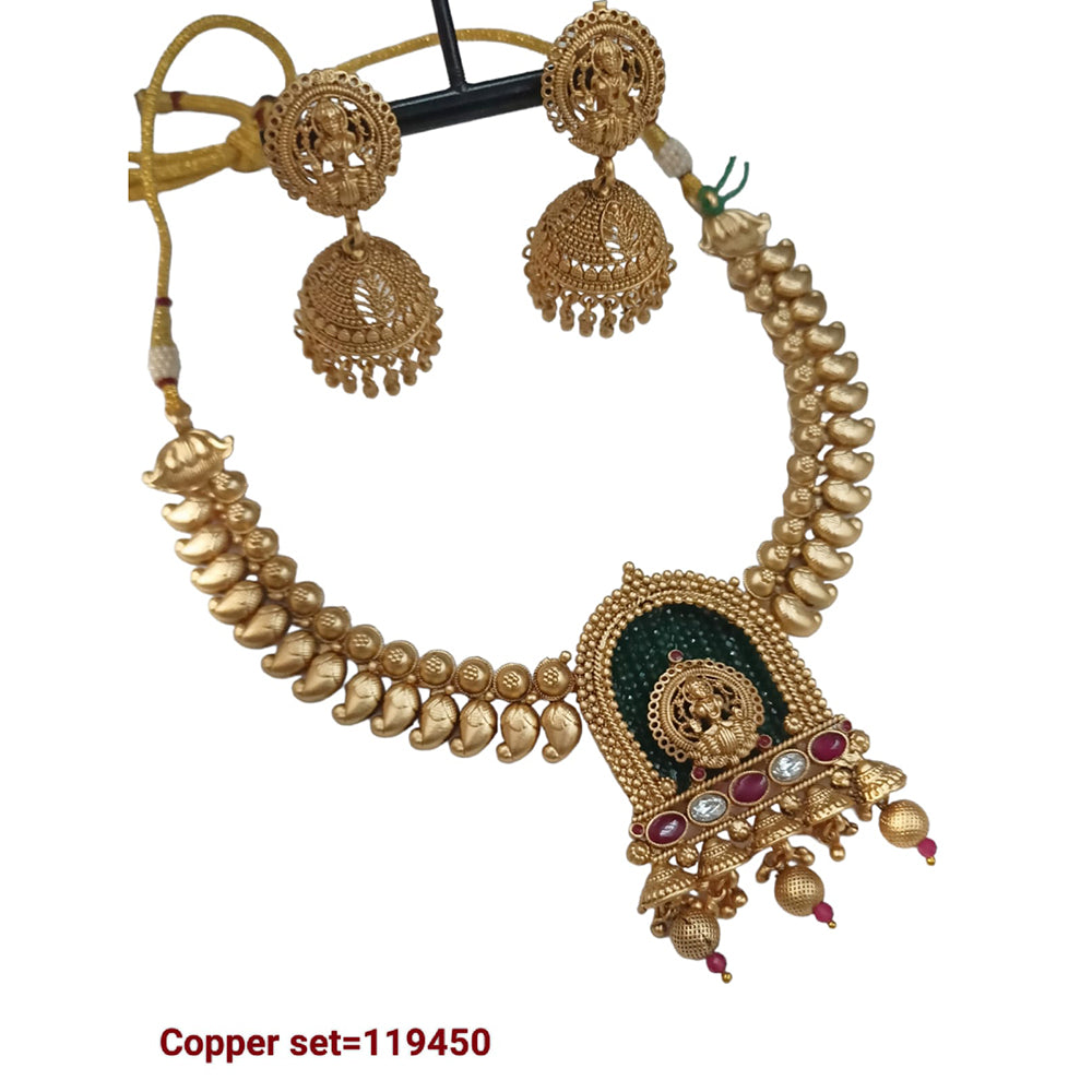 Padmawati Bangles Pota Stone Copper Choker Necklace Set