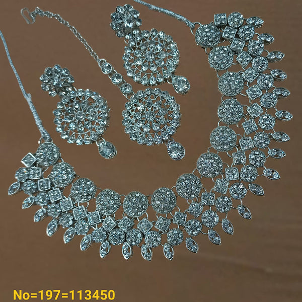 Silver Plated Austrian Stone Necklace Set