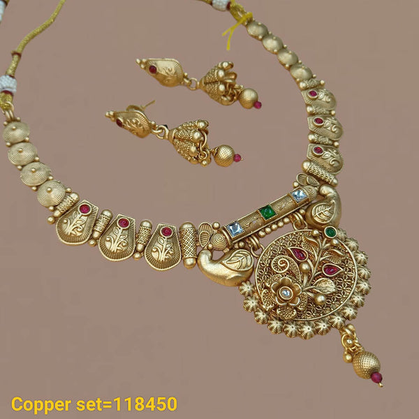 Pota Stone Gold Plated Choker Necklace Set - 10311305