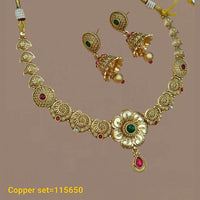 Pota Stone Gold Plated Choker Necklace Set - 10311318