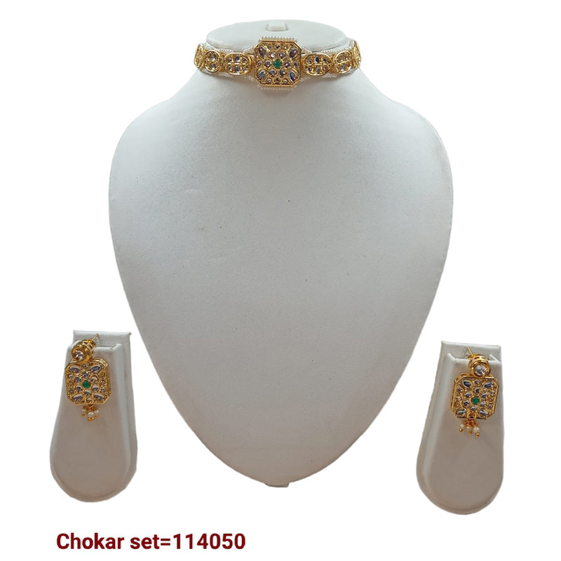 Padmawati Bangles Kundan Stone Gold Plated Necklace Set