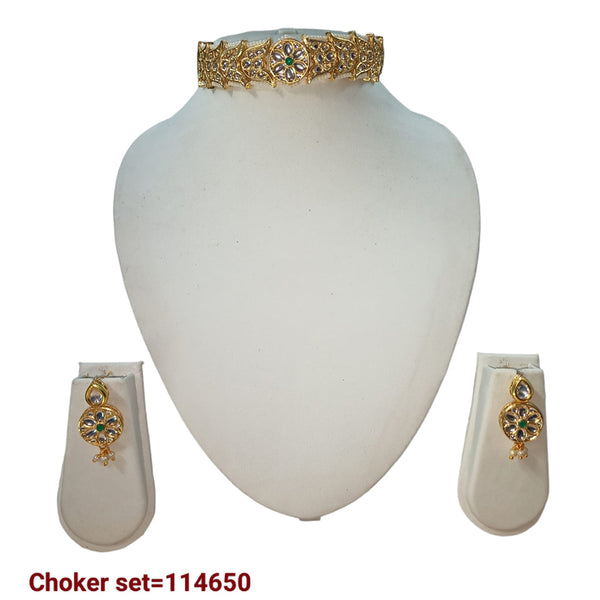 Padmawati Bangles Kundan Stone Gold Plated Necklace Set