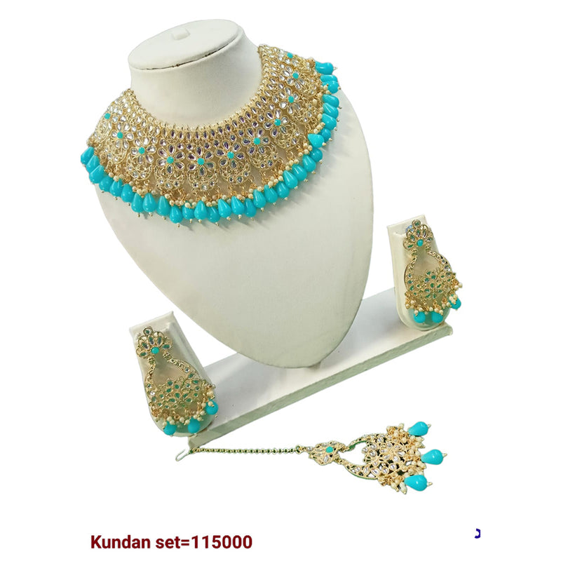 Padmawati Bangles Kundan Stone Gold Plated Necklace Set