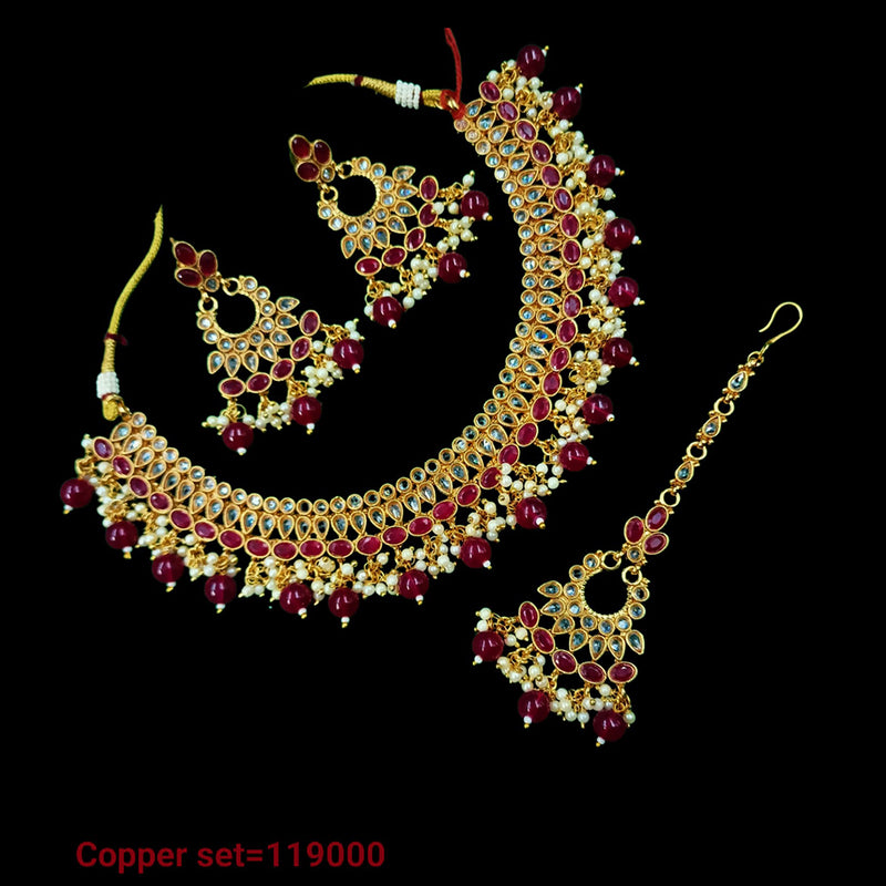 Padmawati Bangles Kundan Stone Copper Necklace Set