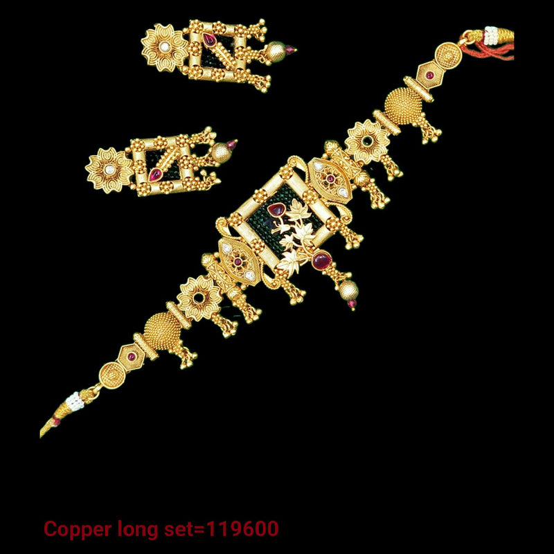 Padmawati Bangles Kundan Stone Copper Necklace Set