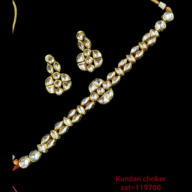 Padmawati Bangles Kundan Stone Gold Plated Necklace Set