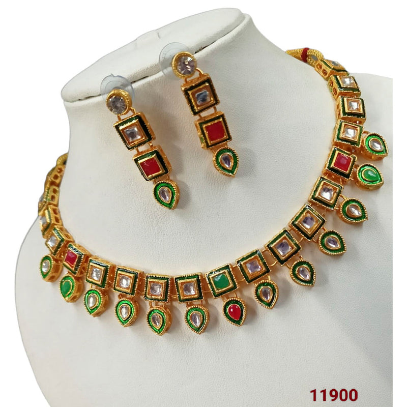 Padmawati Bangles Gold Plated  Kundan Stone Necklace Set