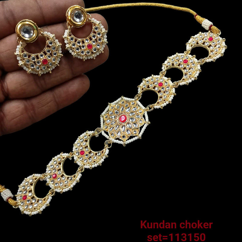 Padmawati Bangles Gold Plated Kundan Stone Choker Necklace Set