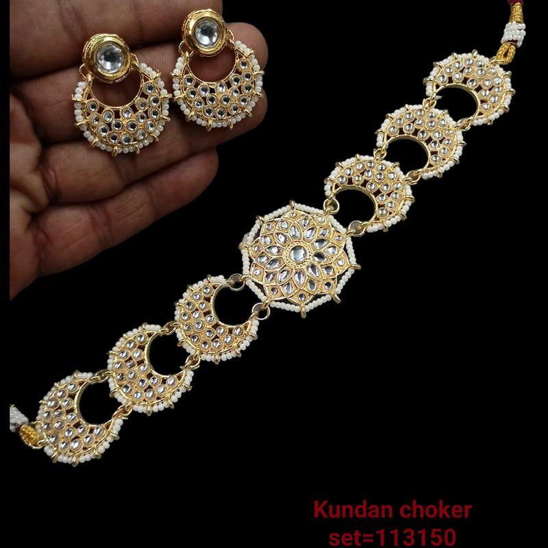 Padmawati Bangles Gold Plated Kundan Stone Choker Necklace Set