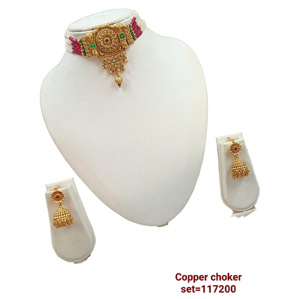 Padmawati Bangles Kundan Copper Choker Necklace Set