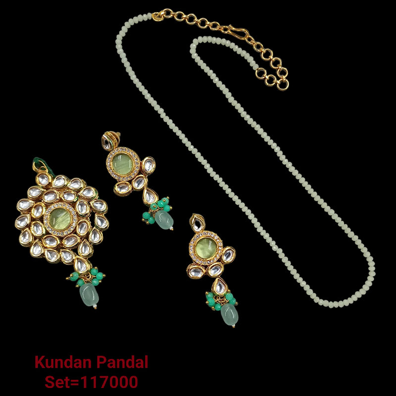 Padmawati Bangles Gold Plated Kundan Stone  Pendant Set