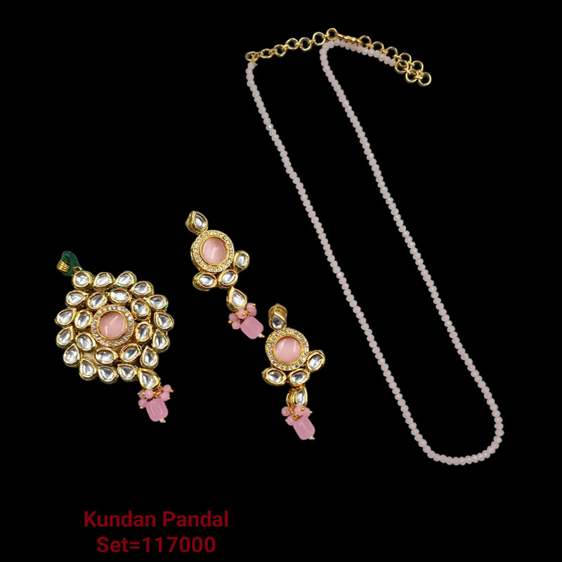 Padmawati Bangles Gold Plated Kundan Stone  Pendant Set