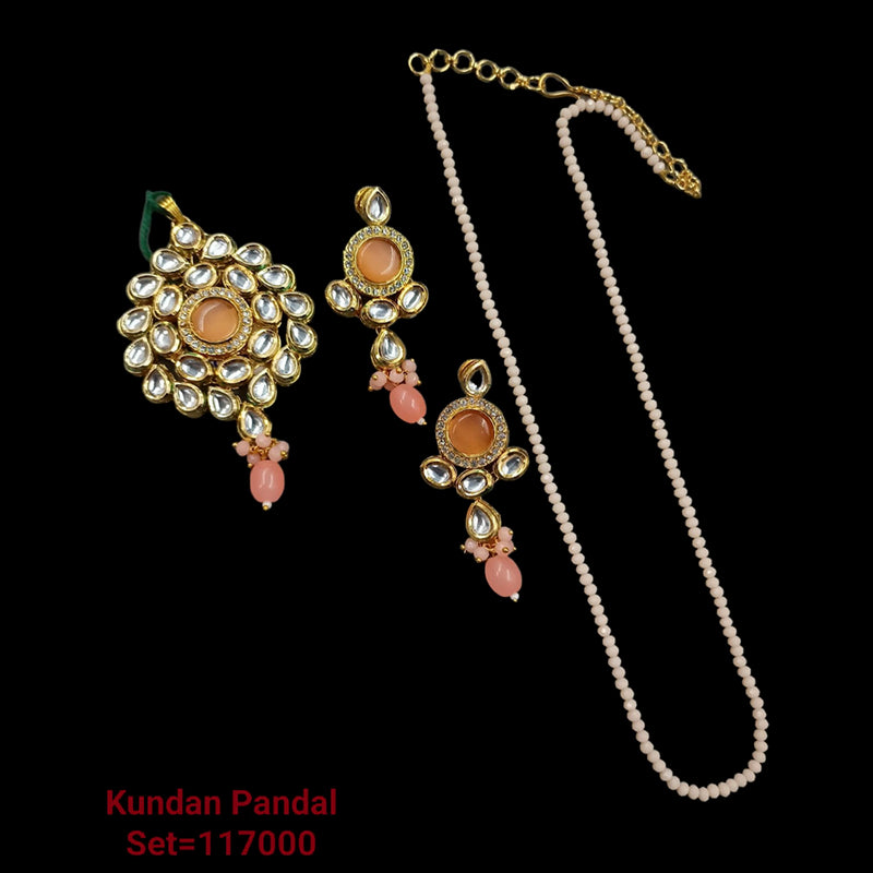 Padmawati Bangles Gold Plated Kundan Stone  Pendant Set